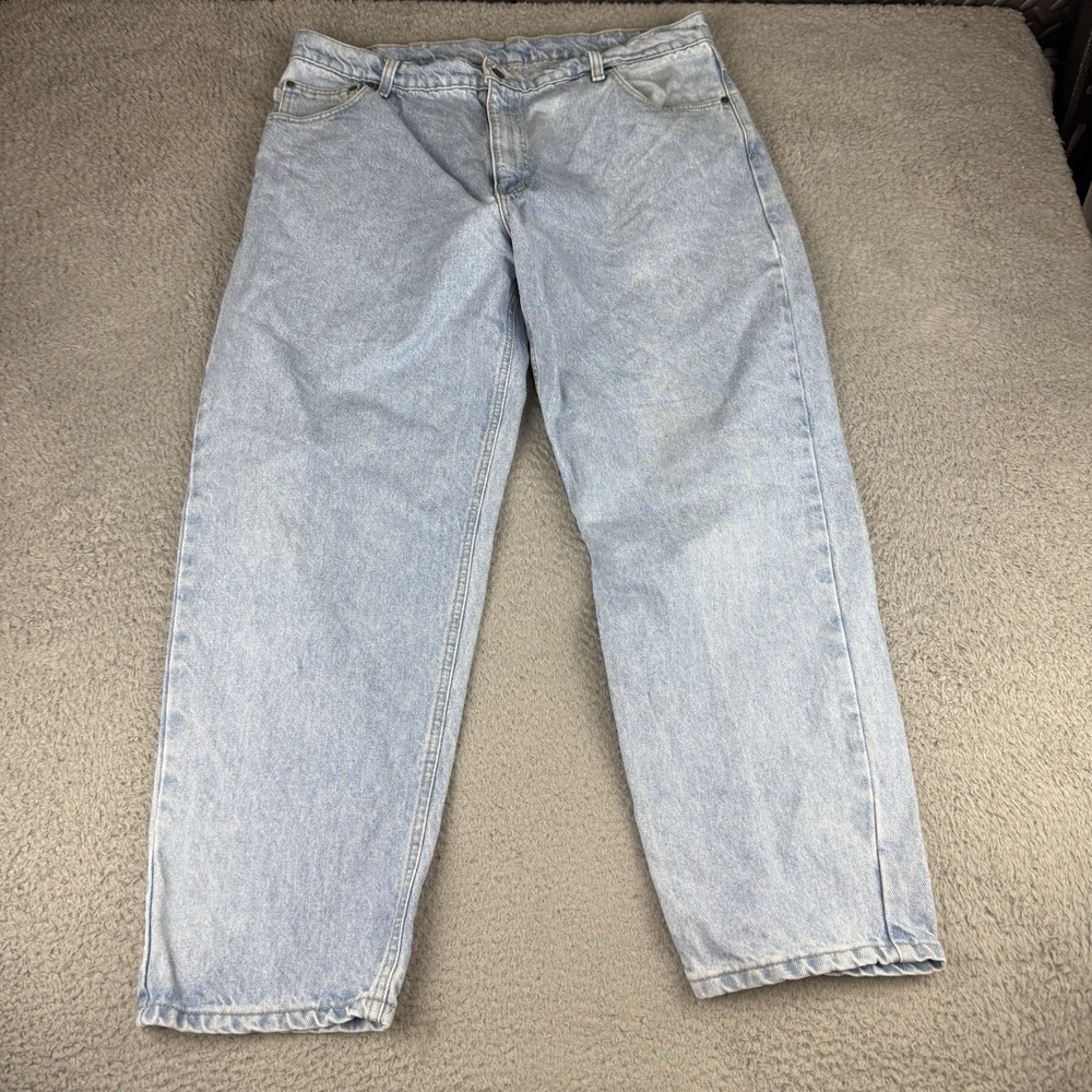 Vintage Carhartt Jeans Mens 40x30 Relaxed Fit S8550 Blue Light Wash MADE IN USA